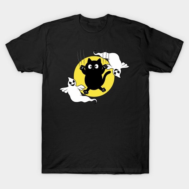 Ghost vs Cat T-Shirt by albertosancami